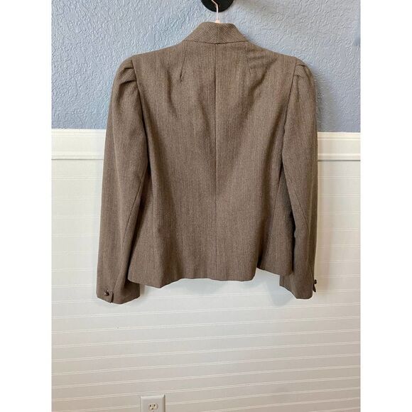 Gallery Vintage Brown 100% Wool Button Down Formal Blazer Size Large - Picture 5 of 9